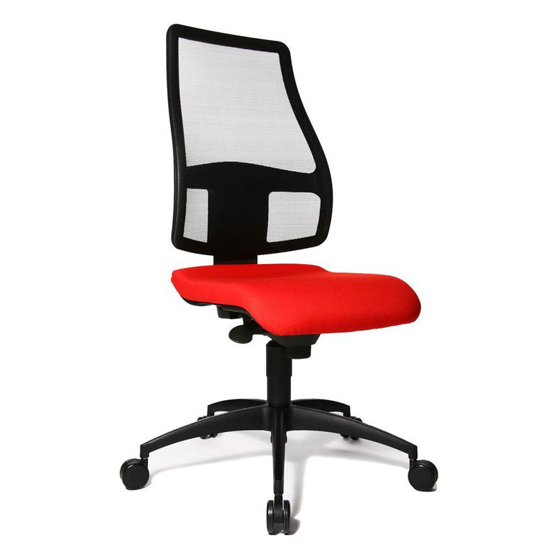 Topstar bureaustoel Synchro Net, rood, synchrone mechaniek, 110 kg draagkracht
